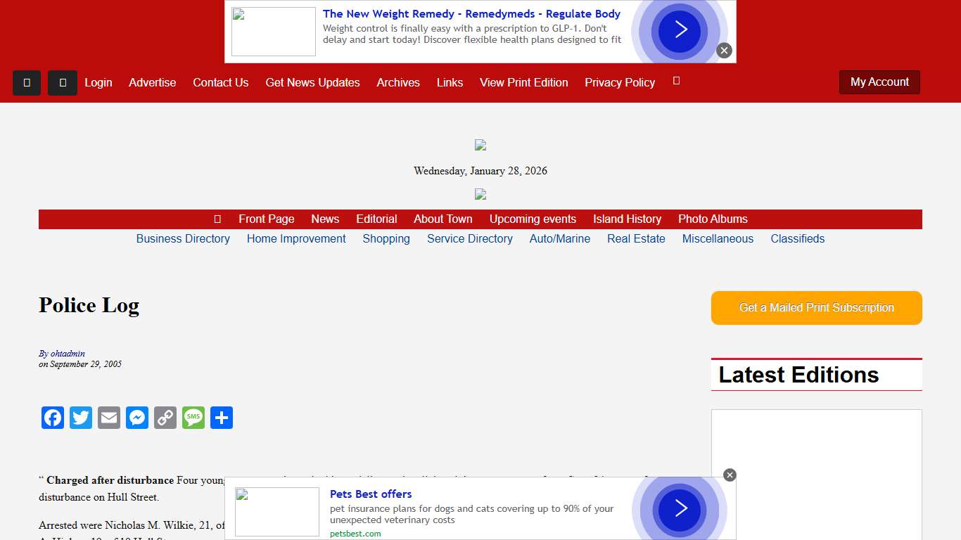 Police Log - Jamestown Press